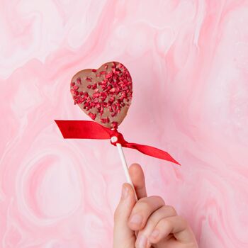 Milk Chocolate And Raspberry Heart Lolly, 2 of 4