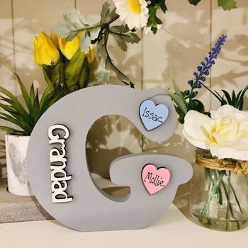 Personalised Grandad's Father's Day G Letter Grey Gift, 4 of 8