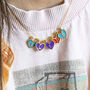 Name In Hearts Enamel Charm Necklace, thumbnail 1 of 7
