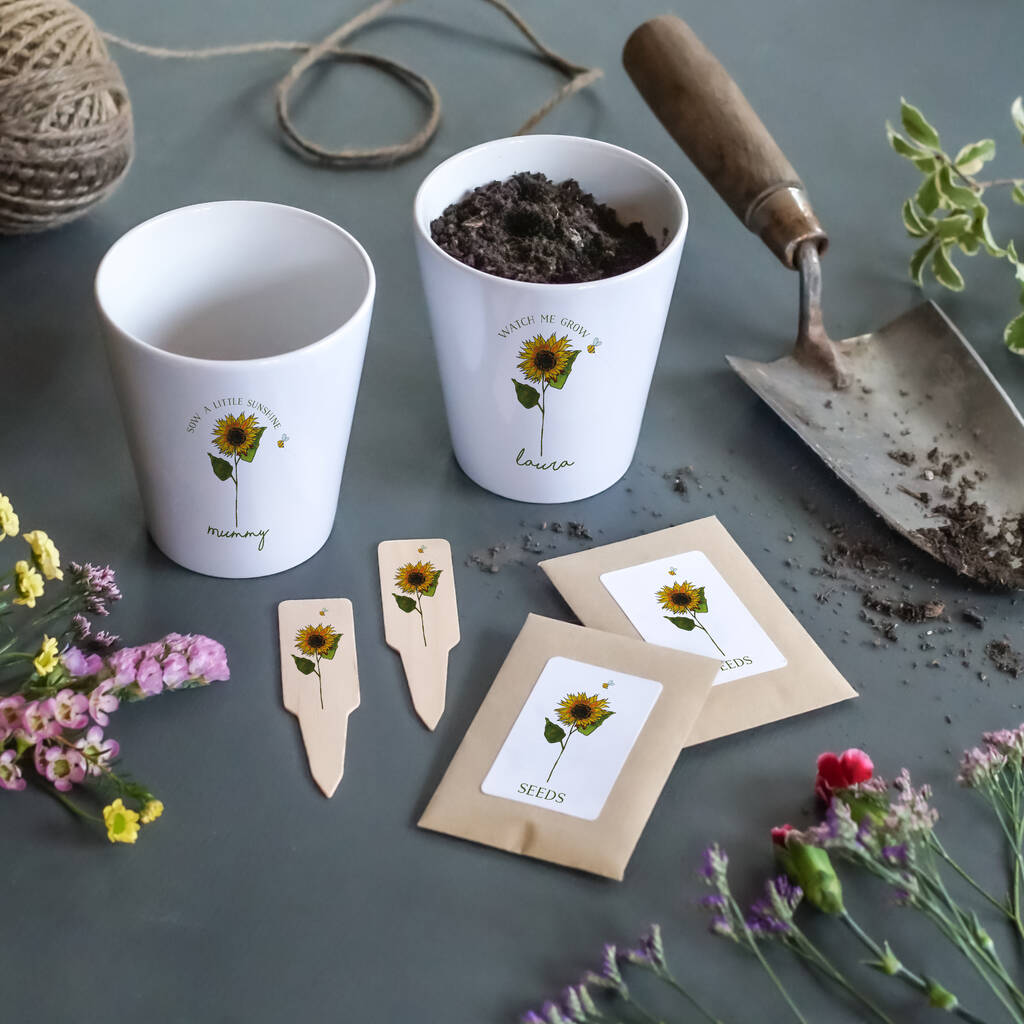 Personalised Mummy And Me Sunflower Garden Gift Set