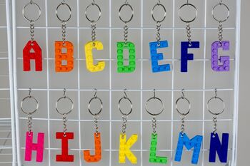 Tiny Lego Style Letter Keyring, 5 of 10