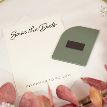 Modern Arch Acrylic Wedding Save The Date Magnets, 2 of 5