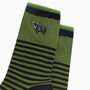 Embroidered Black Sheep Striped Combed Cotton Socks In Green, thumbnail 2 of 4