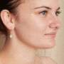 White Moonstone Gold Plated Silver Antique Drop Earrings, thumbnail 4 of 7
