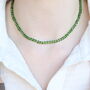 Green Crystal Quartz Tassel Mala Necklace, thumbnail 3 of 8