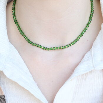 Green Crystal Quartz Tassel Mala Necklace, 3 of 8