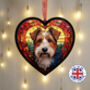 Welsh Terrier Stained Glass Effect Heart Suncatcher, thumbnail 1 of 4