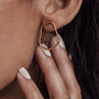 Linear Oval Wave Stud Earrings, thumbnail 3 of 7