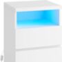 Bedside Table With LED Light And Storage Drawers, thumbnail 7 of 7