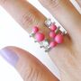 Watermelon Crystal Open Cuff Silver Cocktail Ring, thumbnail 1 of 6