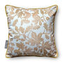 Luxury Velvet Cushion Autumn Cream And Gold With Optional Piping, thumbnail 1 of 6