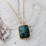 The Rectangle Emerald Necklace, Gold Plated, thumbnail 6 of 9