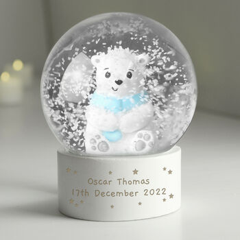 Personalised Polar Bear Snow Globe, 7 of 7
