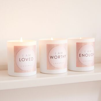 You Are Loved Worthy And Enough Candle Gift Box, 5 of 6