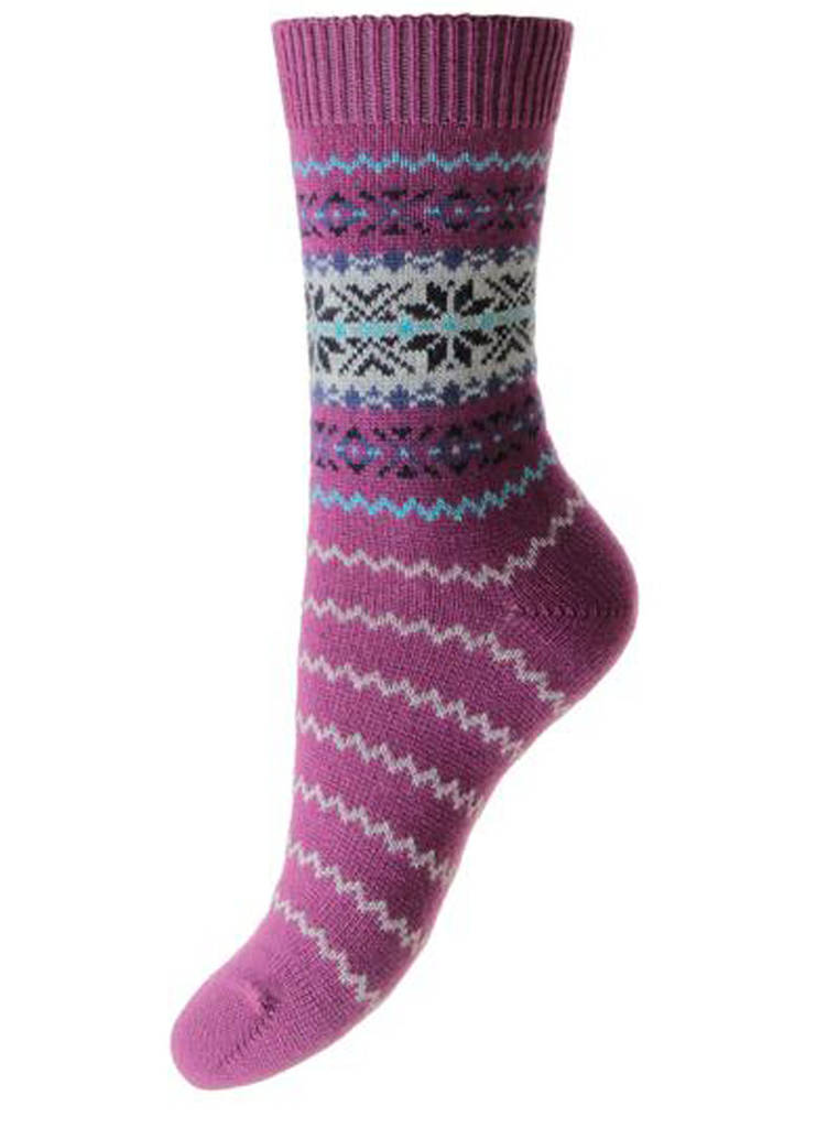 Women's Fairisle Cashmere Bed Socks By BRITISH BOXERS ...