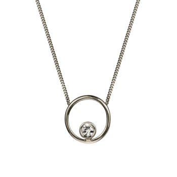 Halo Necklace White Sapphire And Gold/Silver, 4 of 7