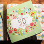 Floral 50th Birthday Card, thumbnail 1 of 5