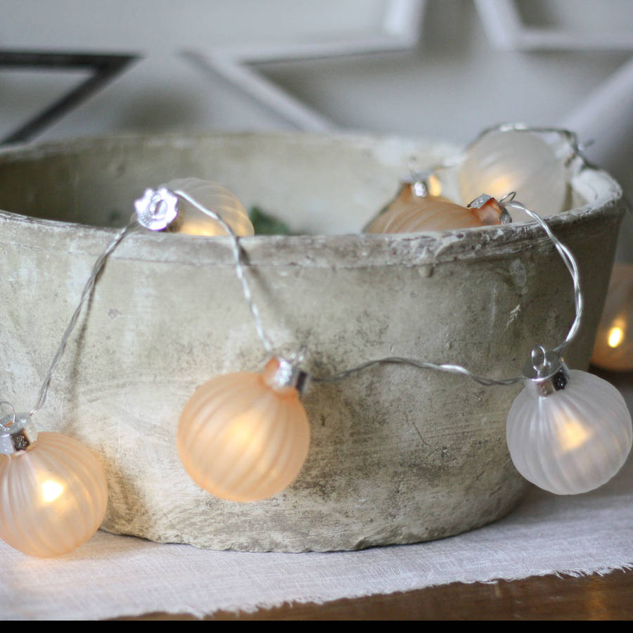 White And Bronze Bauble Light String By The Wedding of my Dreams