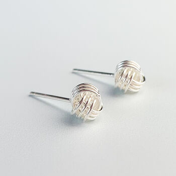 Sterling Silver Simple Knot Stud Earrings, 3 of 5