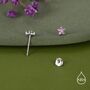 Sterling Silver Tiny Pink Cz Flower Stud Earrings, thumbnail 6 of 12