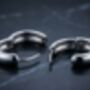 Silver Stainless Steel Huggie Hoop Earrings, thumbnail 5 of 7
