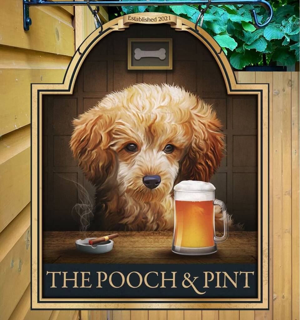 Pooch And Pint Personalised Pub Sign/Bar Sign/Man Cave, 1 of 8