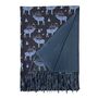 Reindeer In Moonlight Wool Blend Tassel Scarf, thumbnail 1 of 6