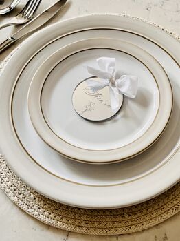 Luxury Mirrored Gold Silver Script Circle Place Setting, 6 of 12