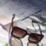 Tortoise Front Lens Rectangle Thick Frame Sunglasses, thumbnail 3 of 6