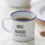 Personalised Wedding Enamel Mug, thumbnail 1 of 3