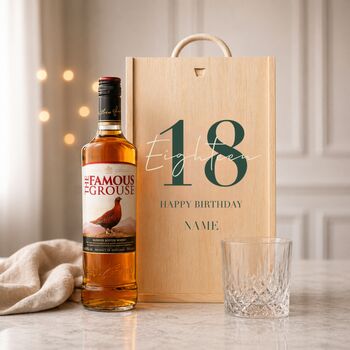 Personalised 18th Birthday Whisky Gift Set With Custom Lid, 2 of 11
