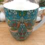 Set Of Six Aspen Mugs In Teal Strawberry Thief Design, thumbnail 6 of 11