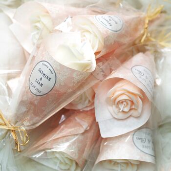 Personalised Wedding Rose Candle Favours, 3 of 10