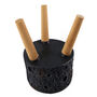 Leaf Design Lunar Moon Black Planter With Stand, thumbnail 7 of 10