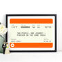 Personalised Train Ticket Wedding Print, thumbnail 1 of 3