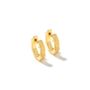 Gold Plated Sterling Silver Hexagon Hoop Earrings, thumbnail 4 of 5