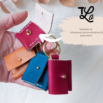 Personalised Miniature Leather Purse Keyring, 8 of 12