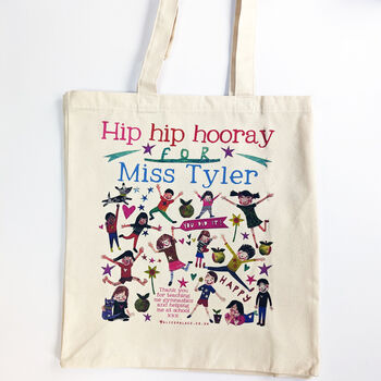 Personalised Hip Hip Hurrah For My Teacher Bag, 5 of 5