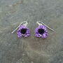 Poppy Purple Flower Drop Hook Earrings, thumbnail 1 of 2