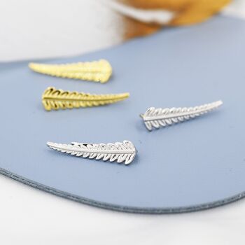Sterling Silver Fern Leaf Ear Crawlers, 5 of 11