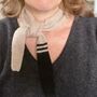 Cashmere Triangle Neck Tie Scarf, thumbnail 7 of 12