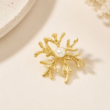 Faux Pearl And Metal Brooch, 2 of 2