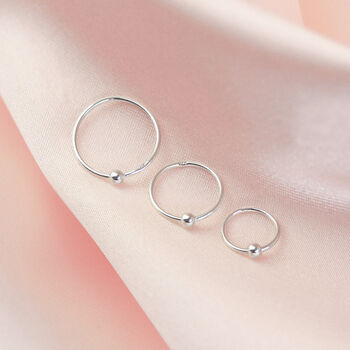 Sterling Silver Ball Helix Nose Ring, 3 of 4