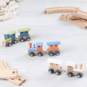 Engraved New Baby Polar Wooden Name Train, 5 of 12