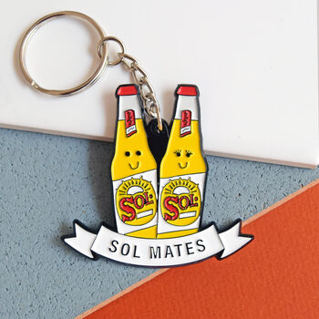 'Sol Mates' Beer Keyring For Partner, 3 of 5