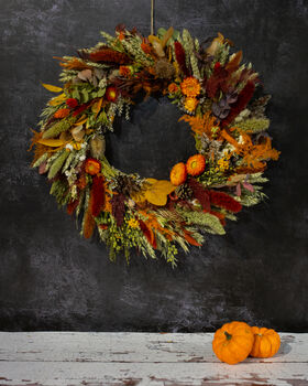 Bright Autumn Dried Flower Wreath, 4 of 5