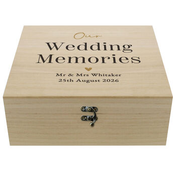 Personalised Black And Gold Wedding Keepsake Box, 4 of 4