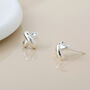 Sterling Silver Kiss Stud Earrings – 5mm, thumbnail 4 of 5