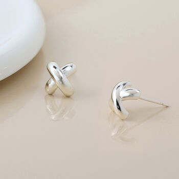 Sterling Silver Kiss Stud Earrings – 5mm, 4 of 5