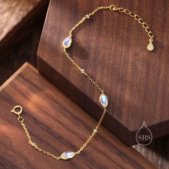 Moonstone Marquise Satellite Bracelet, 2 of 12
